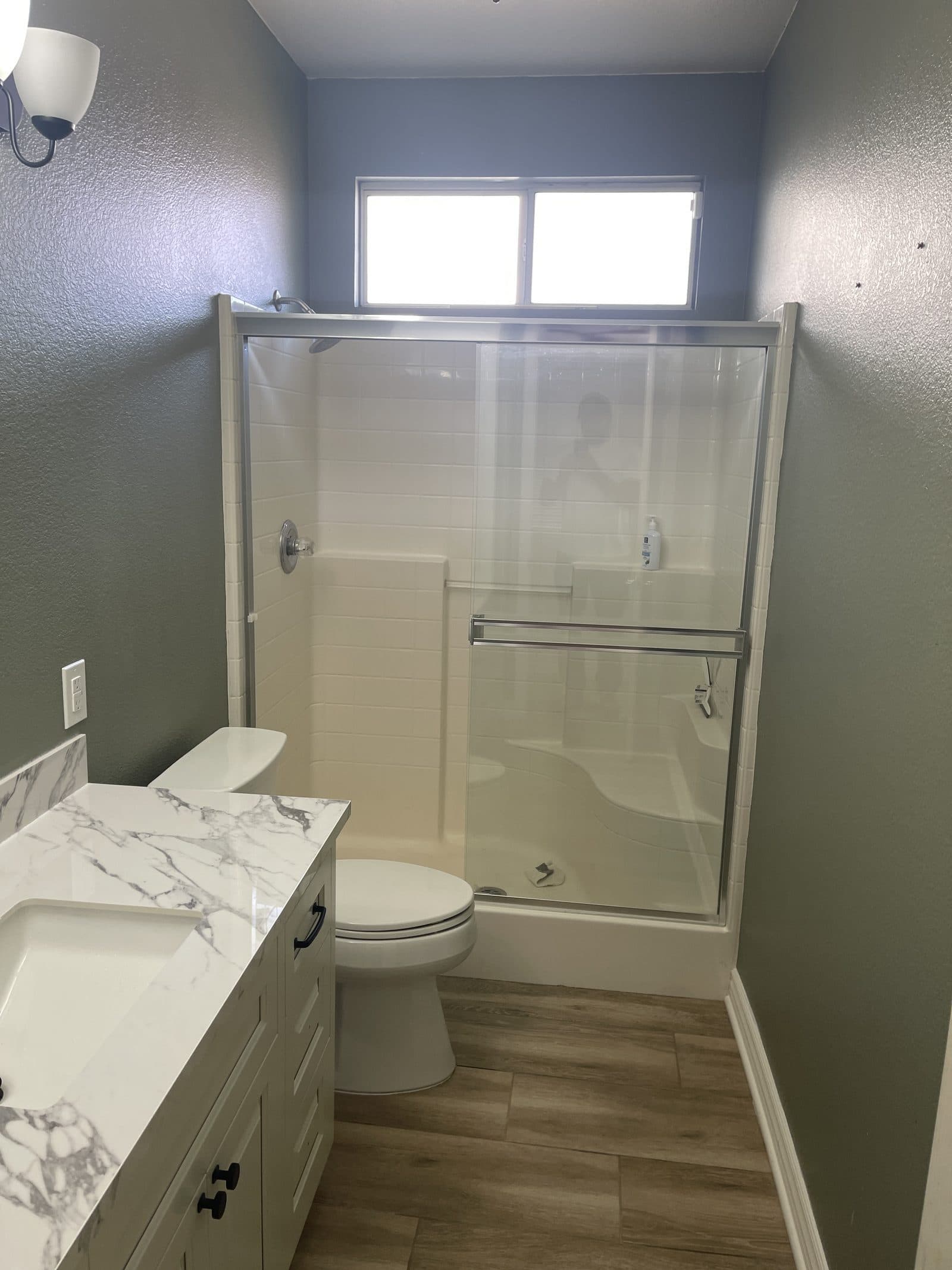 New luxury vinyl plank flooring installed in Corona CA home after water damage rebuild — photo 6