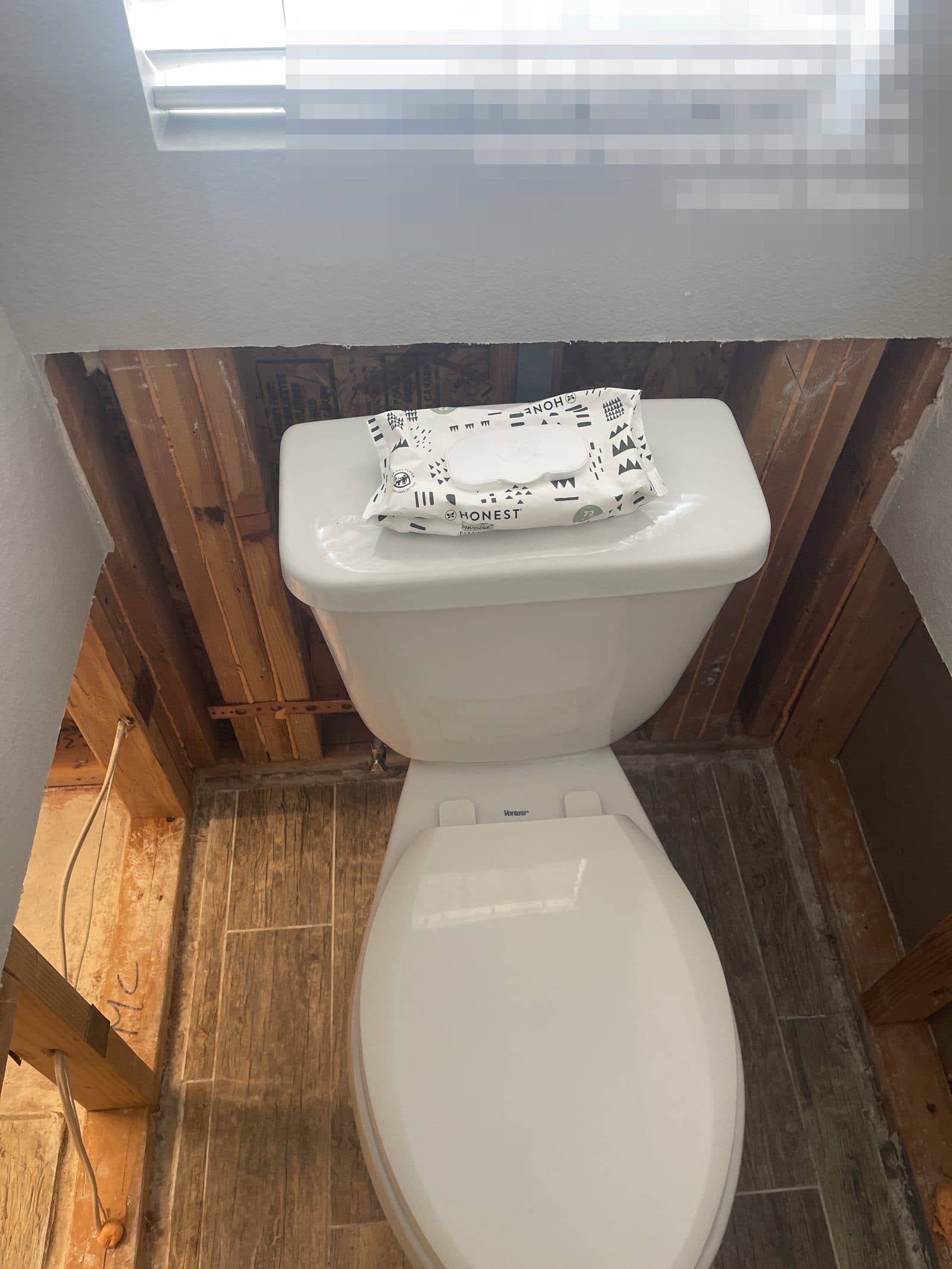 Bathroom wall opened to studs after plumbing failure in Grand Terrace CA, before rebuild — photo 2